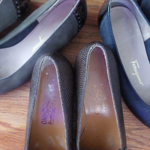 Salvatore Ferragamo Black and Brown Leather Flats (Bag C) - Picture 13 of 13